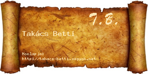Takács Betti névjegykártya